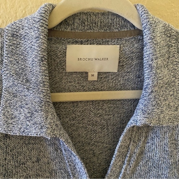 Brochu Walker Revolve Ansel Polo Pullover Linen Cotton Sweater - Picture 2 of 6